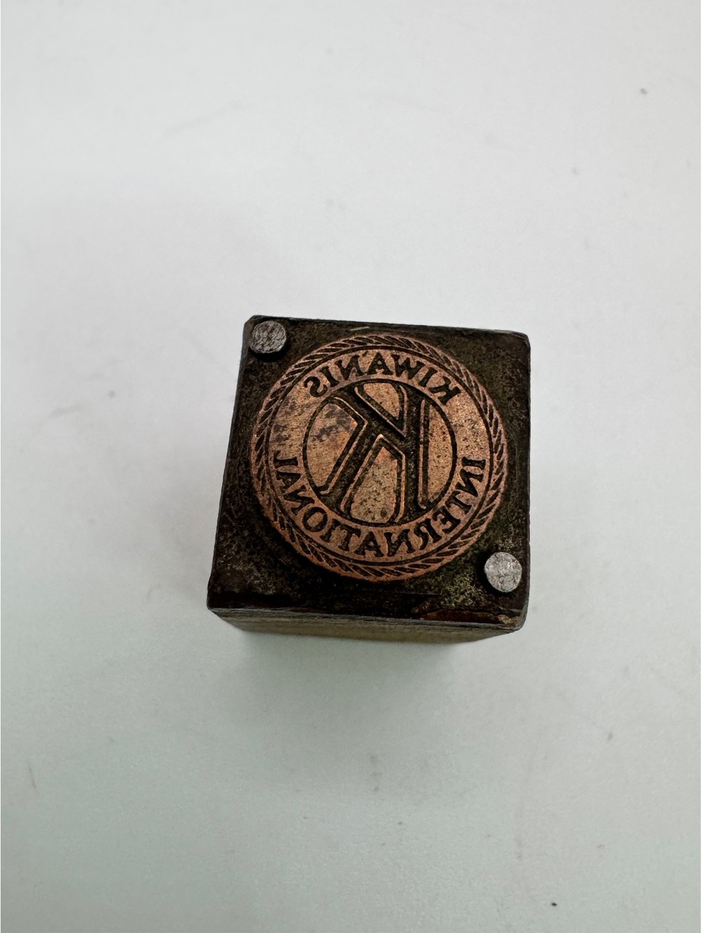 Vintage Kiwanis International Wooden Stamp with Metal Seal
